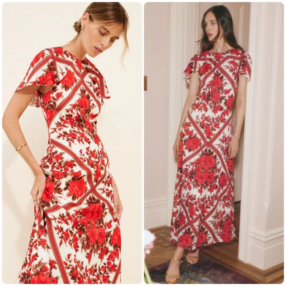 Hill House Davina Dress in Red Diamond Rose - Picture 1 of 9